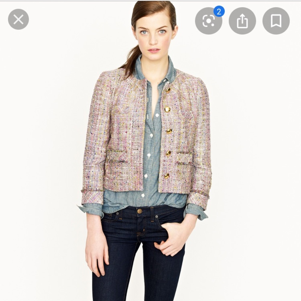 J Crew Multi color tweed jacket